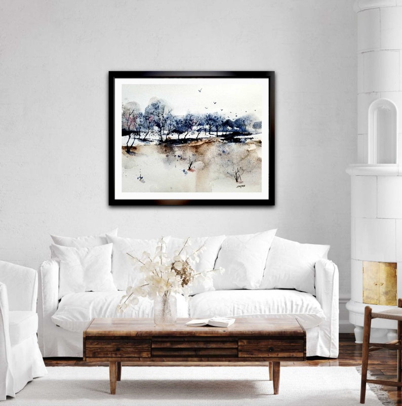 ORIGINAL Abstract Paintings, Abstract LANDSCAPE Painting, WATERCOLOR, Jim Lagasse art, wall art, semi abstract painting, original art image 2