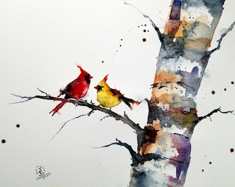ACEO Print Aceo Limited Edition Art Card Watercolor Painting Landscape Painting Collectible Art Miniature Art Unframed Art, fox print