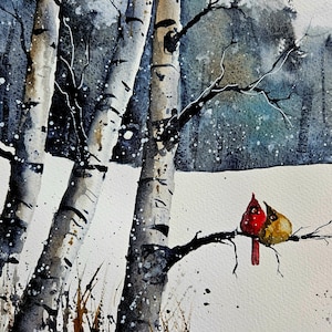 Cardinal Prints, Tierdrucke, Vogelprints, Aquarellbilder, Vogelprints, Vogelbilder, Tierprints, Zugvögel, Kardinäle