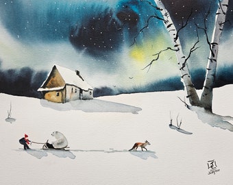 ACEO Print Aceo Limited Edition Art Card Watercolor Painting Landscape Painting Collectible Art Miniature Art Unframed Art, print