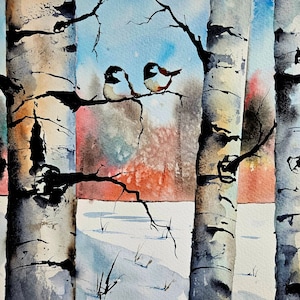 ACEO Print Aceo Limited Edition Art Card Watercolor Print Landscape Painting Collectible Art Miniature Art Unframed Art, fox