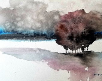 ORIGINAL Abstract Paintings, Abstract LANDSCAPE Painting, WATERCOLOR, Jim Lagasse art, wall art prints, watercolor art print, art prints,