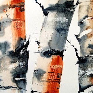Birch Trees, Original Painting, watercolor original, landscape painting, original art, birch tree painting, watercolor, Wall art
