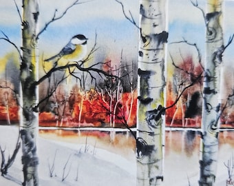 ACEO Print Aceo Limited Edition Art Card Watercolor Painting Landscape Painting Collectible Art Miniature Art Unframed Art, fox print