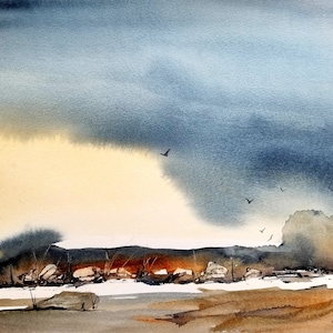 ORIGINAL Abstract Paintings, Abstract LANDSCAPE Painting, WATERCOLOR, Jim Lagasse art, wall art prints, watercolor art print, art prints