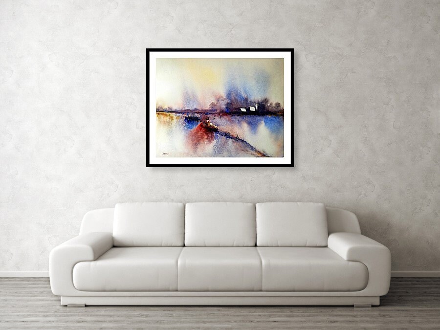 抽象画10 “Deep blue and light.” S8号(45.5×45.5cm) | yk3art