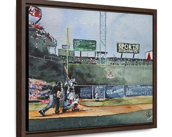 Gallery Canvas Wraps, Horizontal Frame, Red Sox Fenway Park, artist and illustrator Jim Lagasse, Green Monster, Boston Sports 14' x 11"