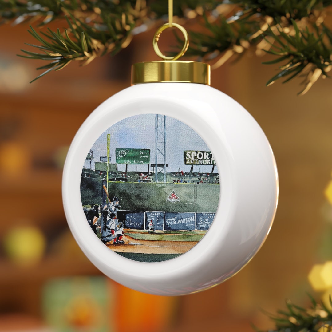 Christmas Ball Ornament, Fenway Park Ornaments, Green Monster Ornament