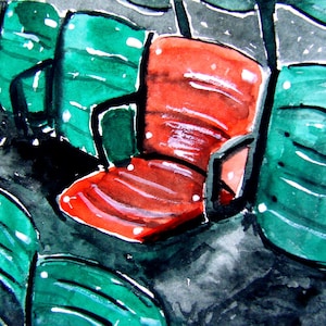 BOSTON Redsox Art, Fenway Park, Boston, David Ortiz, ACEO Original Drucke-Ted Williams rED SEAT