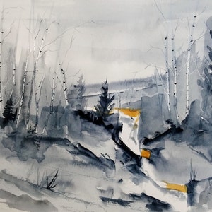 ORIGINAL painting Watercolor painting WATERCOLOR Painting, watercolor landscape, Pinetreeart, WATERCOLOR, landscape original, painting