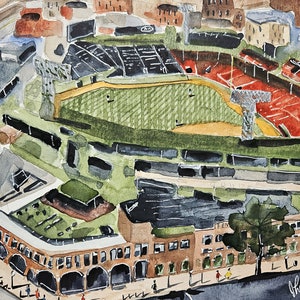 FENWAY PARK, Original Prints, Boston Redsox, PRINT Redsox art, Original Limited Edition Prints, Boston Sports, Boston, 5&quot; x 7&quot; print