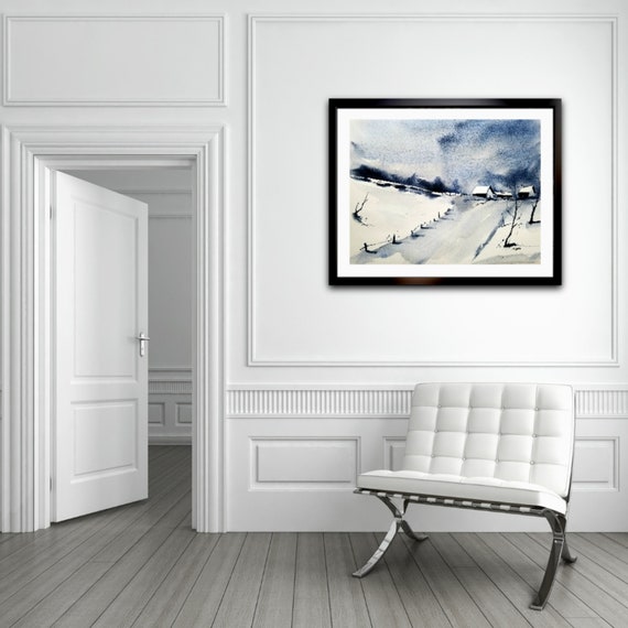 オリジナル絵画、半抽象画、水彩オリジナル、オリジナル風景画、半抽象