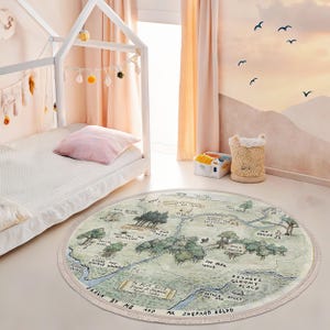 Winnie the Pooh Rug, Hundred Acre Rug, Pooh Rugs, Kids Room Rug, Nursery Rug, Trendy Rug, Gift For Kid, Machine Washable Rug, Child Room Rug
