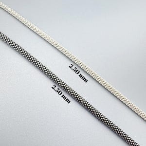 Silver Chain Necklace - 925 Sterling Silver Hollow Snake Chain Choker for Women, Round Oxidized Design, Elegant Everyday Jewelry