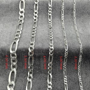 925 Sterling Silver Figaro Chain Necklace, Handmade Solid Link Necklace for Men & Women, Stylish Everyday Jewelry