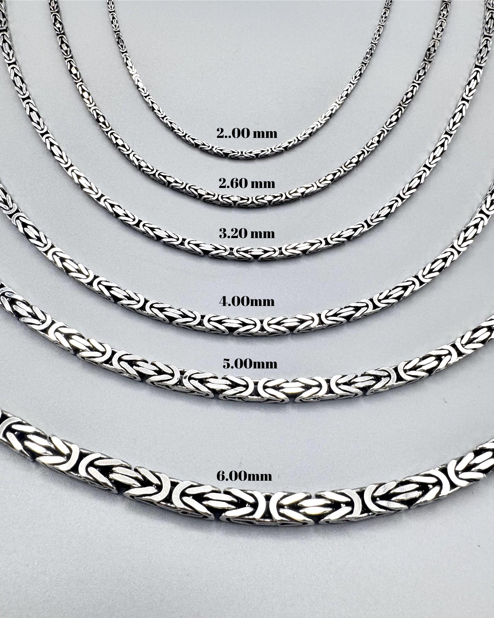 Solido Argento Sterling 925 Catena Bizantina Quadrata Da 5 - Foto 2