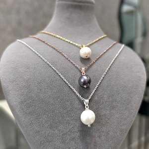Sterling Silver Freshwater Pearl Drop Necklace - Elegant Wedding Jewelry, Bridesmaid Gift for Her & Sister