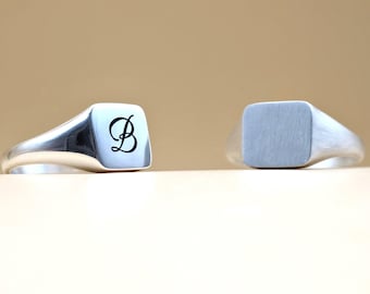 Anillo personalizado con nombre grabado, anillo apilable con piedra de nacimiento, regalo para ella, anillo para el meñique para San Valentín.