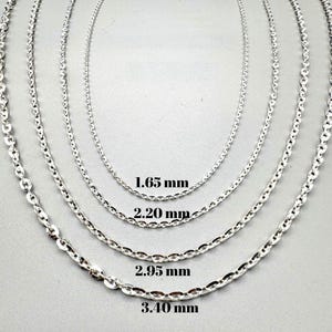 925 Sterling Silver Anchor Necklace | Handmade Minimalist Cable Link Chain, High-Quality Shiny Jewelry for Everyday Wear