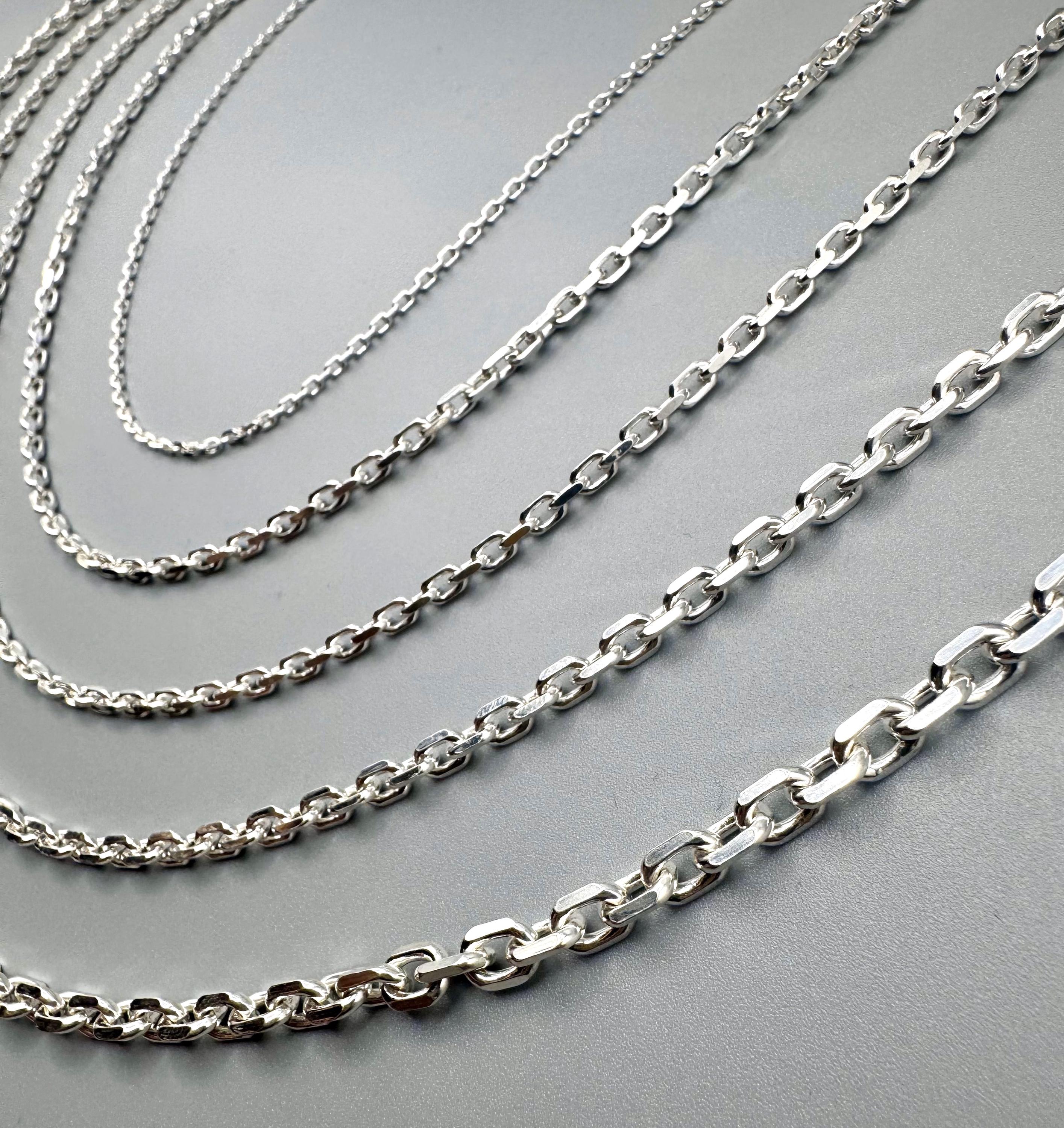 NKlaus Anchorchain Plata 925 70cm Collar Largo Cadena De Ancla Ancho: 1,7mm Collar De Las Señoras 4470