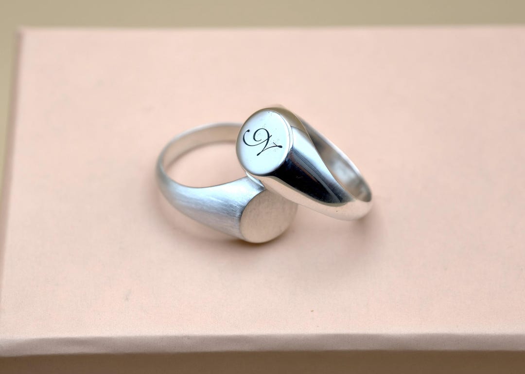 Gold Monogram Signet Ring for Women - Personalized Initial Ring ...
