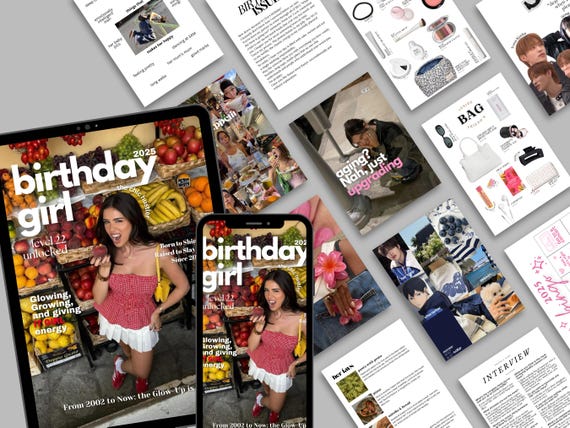 Custom Birthday Magazine Gift for Bestie - Digital Canva Template, Birthday Gift, Bestie Gift, Editable Magazine Template