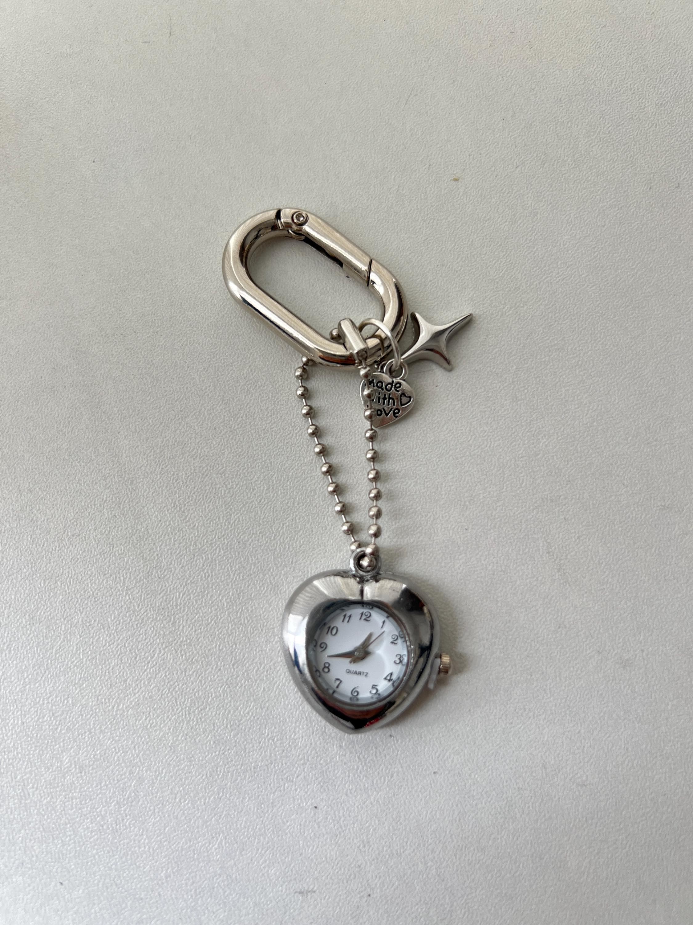 Y2K Heart Watch Keychain,star Charm Bag Accessory,gold Watch 
