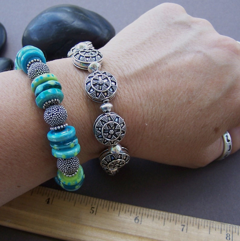 Lanelle Bali Silver Bracelet Sterling Silver Bali Beaded Etsy