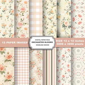 Watercolor Pastel Floral Digital Paper, Soft Flower Seamless Pattern, Romantic Spring Background, Scrapbooking, Instant Download
