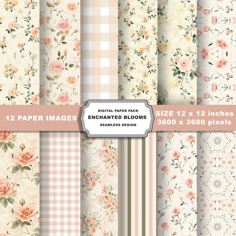 Watercolor Pastel Floral Digital Paper, Soft Flower Seamless Pattern ...