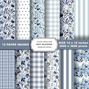 Acquerello Pastello Floreale Carta Digitale Senza Soluzione di Continuità Shabby Chic Carta Stampabile Confezione Fiori Modello Carta Scrapbook