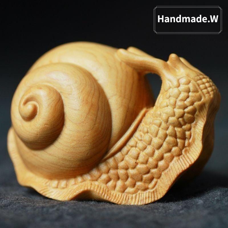 Mopec Lumaca Decorativa In Legno E Feltro, 14 X 21 Cm, Colorata, Statuetta Originale Per Casa E Ufficio - 3