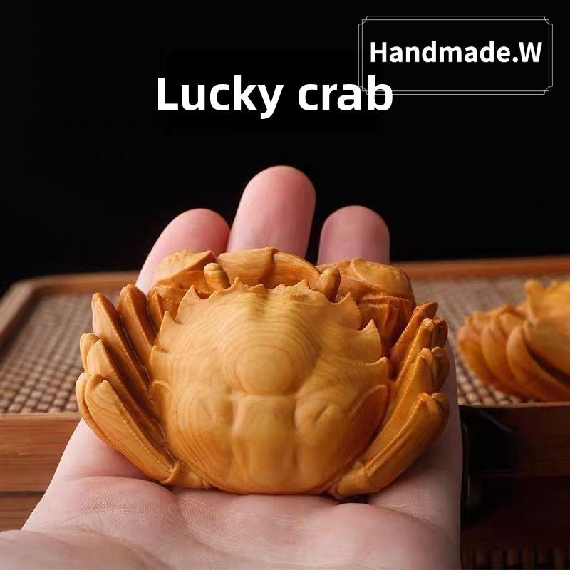 手彫りのカニの置物 - 滑らかで触り心地の良い木製トーテム - Etsy 日本