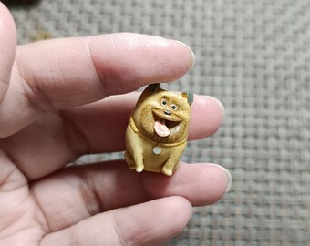 Escultura conmemorativa para mascotas, figura personalizada de perro, pintada a mano (4 pulgadas)