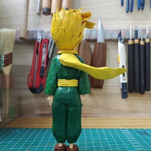 The Little Prince Figurine: Hand-Carved Wood with Eco-Friendly Paint, Storybook Character Desk Decor, Literary Gift image 8
