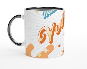 White ceramic mug (325 ml) with colored interior
