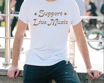 Support Live Music Tee, Vintage Style Concert Shirt