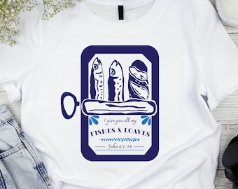 Fishes and Loaves Christian Tee, Bible Verse Shirt