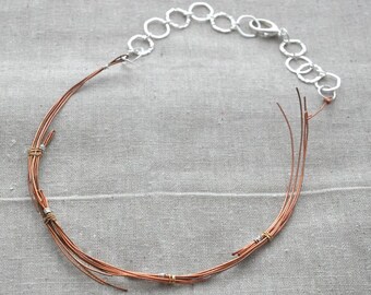 Ponderosa Pine copper and sterling silver necklace