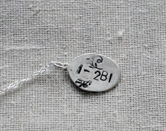 To Be or Not To Be stamped sterling silver pendant & sterling silver chain necklace