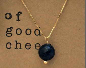Apatite gemstone gold-fill box chain necklace