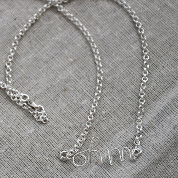 Irresistible "ohm" sterling silver or 14kt gold-fill necklace