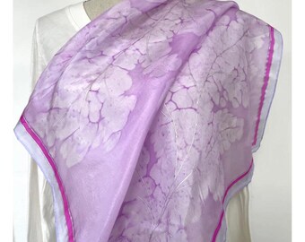 Petite écharpe rose lilas « Ice Flower »