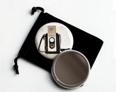 The Argoflex - Vintage Camera Photograph - Sepia Vintage Look- Pocket Mirror - 2.25" with Velvet Pouch