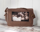 Kodak Cat - Messenger Bag - School Bag -  Canvas Bag - Java Brown