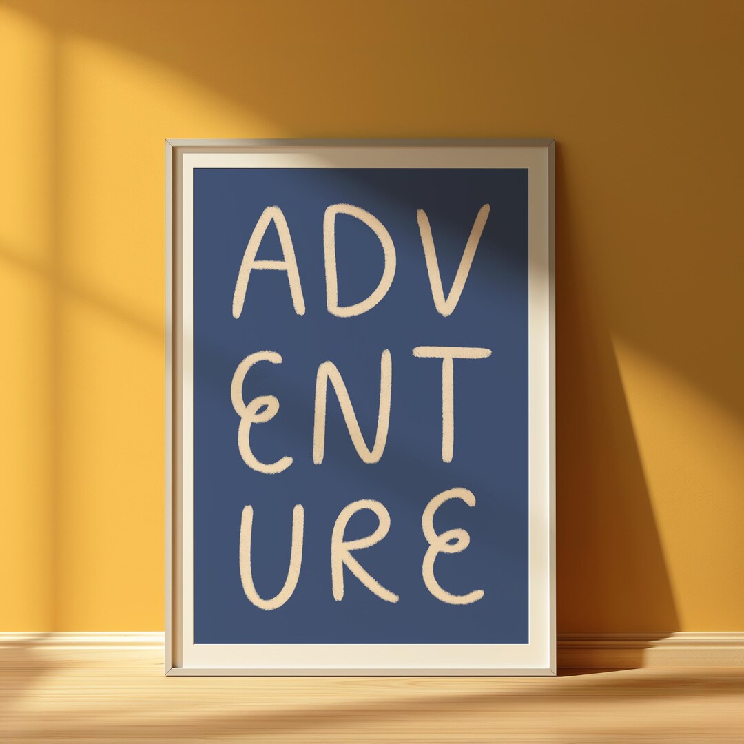 Navy Blue Adventure Print DIGITAL DOWNLOAD Dark Blue Boys Room Print