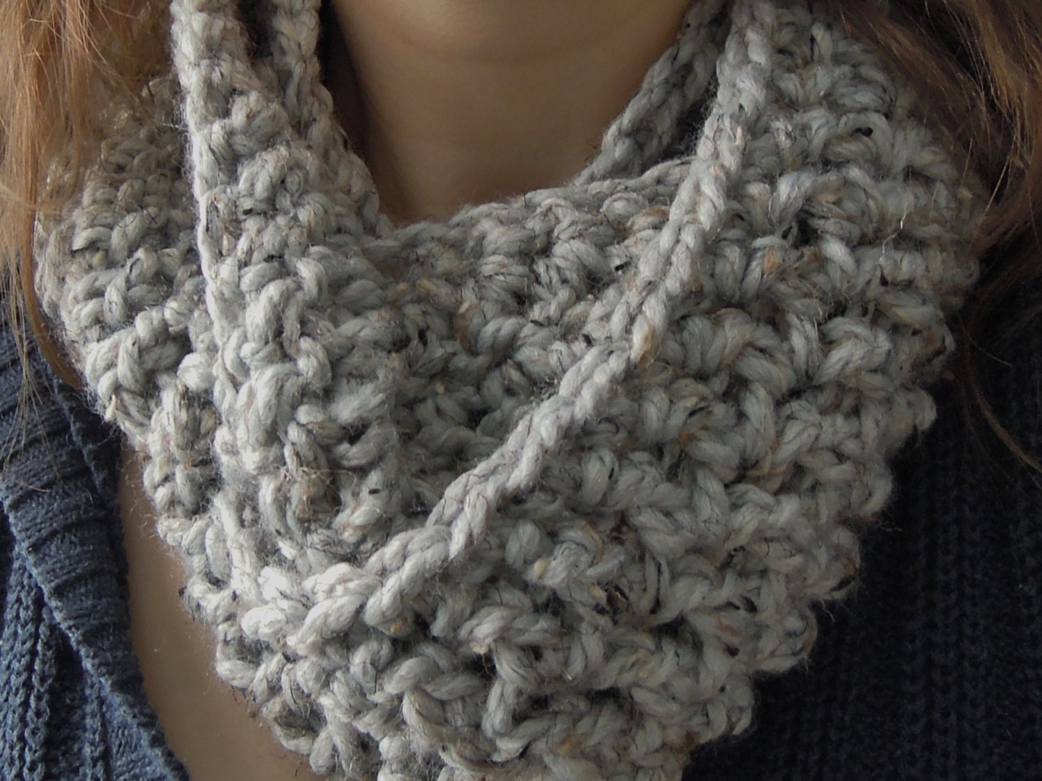 Easy Chunky One Skein Infinity Scarf Crochet Pattern Etsy