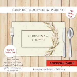 Customizable Neutral Placemat: Wedding Table Decor (Digital Download)
