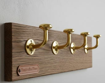 Wandhaken aus massivem Messing - handgefertigtes klassisches Design zum Aufhängen von Kleidung und Handtüchern