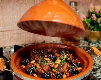 モロッコ製手作り粘土タジン鍋 伝統的な調理法 素朴なキッチン装飾 本格的なセラミックタジン